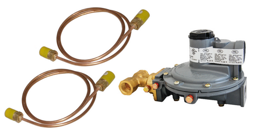 MEGR-1632T-JFF Propane Regulator 9-13"WC Twin Stage TEE INLET F.POL 3/4" Pigtail