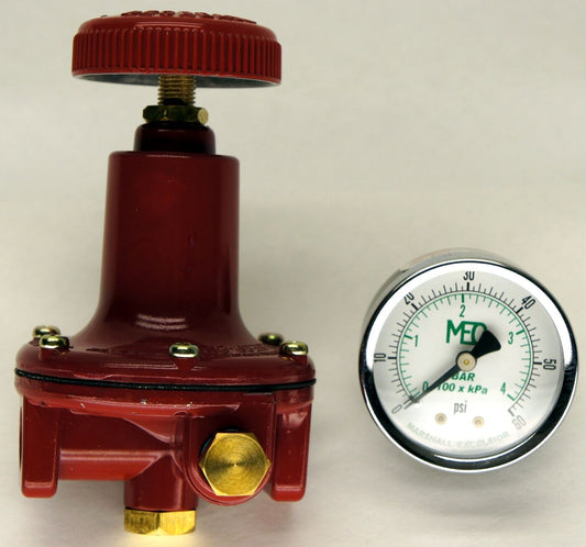 MARSHALL EXCELSIOR MEGR-6120-30 PROPANE REGULATOR ADJUSTABLE HIGH PRESSURE GAUGE