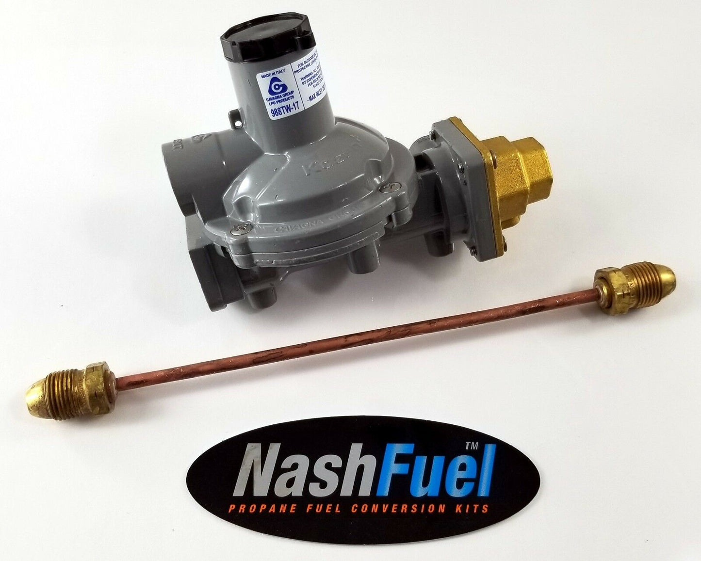 988TW-17 TWIN STAGE PROPANE REGULATOR PIGTAIL POL - POL TANK CONNECTION 750K BTU