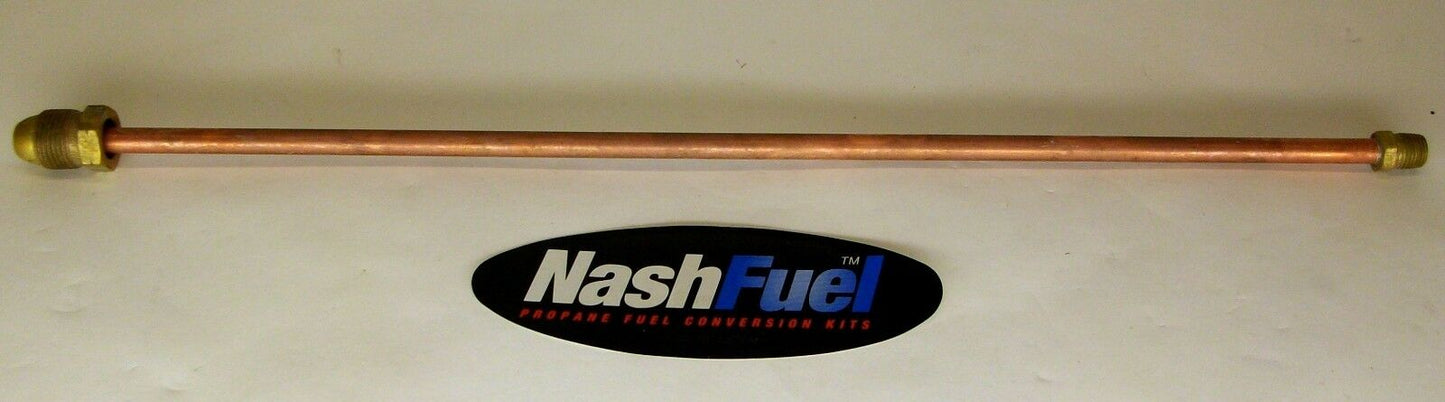 20" HOGTAIL MALE POL - 1/4" MALE NPT COPPER PROPANE TANK EXTENSION REGULATOR LPG