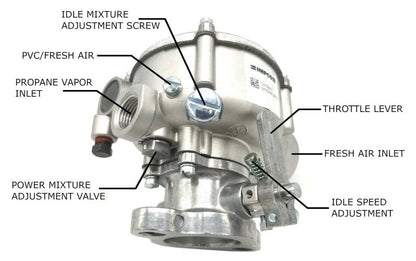 Propane Conversion Kit 2-3/4" Center to C 100hp Forklift Generator Tractor 75KW