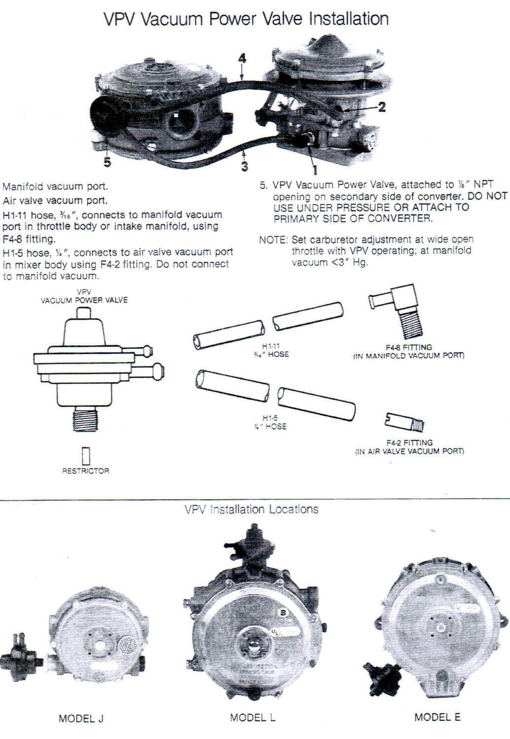 IMPCO VACUUM POWER VALVE VPV BOOST LPG RICHEN REGULATOR ROCK CRAWLER 8 CYLINDER