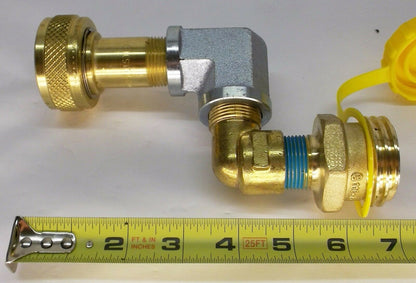 90 TO 90 DEGREE PROPANE FILL FILLER VALVE EXTENSION ADAPTER 1 3/4" MOTORHOME RV
