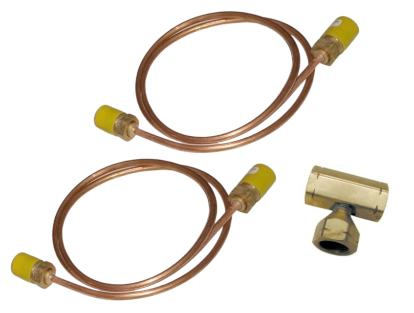 Dual Propane Tank Connection Copper Pigtail POL Twin Tee Link Cylinders LPG