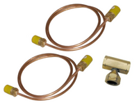 Dual Propane Tank Connection Copper Pigtail POL Twin Tee Link Cylinders LPG