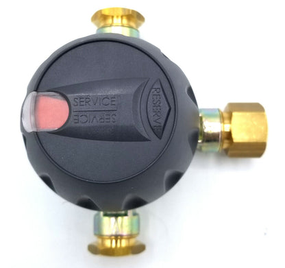 AUTOMATIC CHANGEOVER HP REGULATOR 1/4" INVERTED FLARE TO 1/4" NPT 10 PSI OUTLET
