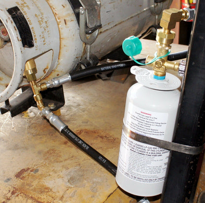 1LB TANK ADAPTER KIT PROPANE FORKLIFT EMERGENCY SPARE EXTRA RESERVE REFILLABLE