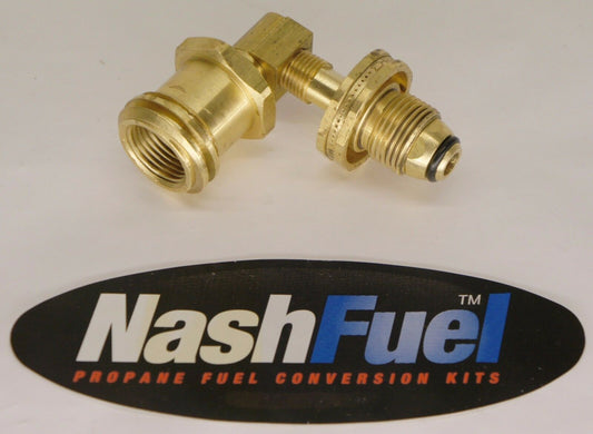 90° DEGREE TANK ADAPTER SOFT NOSE POL TO EXTERNAL ACME QCC THREAD BBQ ADAPTER