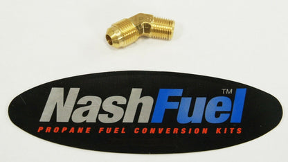 45° MALE 3/8" FLARE TO MALE 1/4" NPT PIPE THREAD PROPANE NATURAL GAS FITTING LP