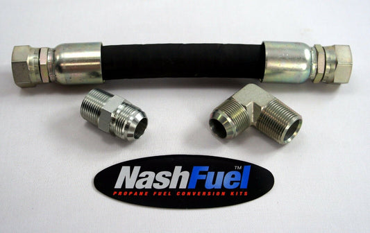 2FT CRIMPED PROPANE NATURAL GAS HOSE 1" ID 90° 180° MIXER REGULATOR 24" SKUNK