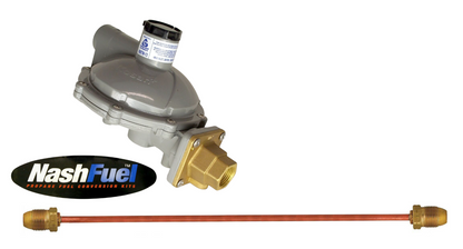 998TW-13 Twin Stage Propane Tank Regulator Copper Pigtail 1.4M BTU POL 3/4" NPT