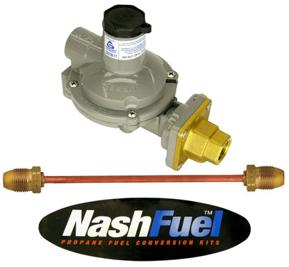 988tw-17 Twin Stage Propane Regulator Copper Pigtail Tank 750k POL 1/2" NPT LPG