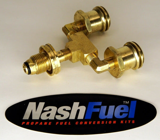 Y ADAPTER CONNECTOR PROPANE TANK T VALVE COUPLER BBQ GRILL STOVE HEATER RV ACME