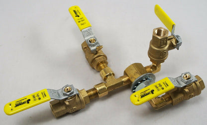 4 WAY HIGH PRESSURE PROPANE MANIFOLD BALL VALVE LOCK OFF LIQUID VAPOR 1/4" NPT