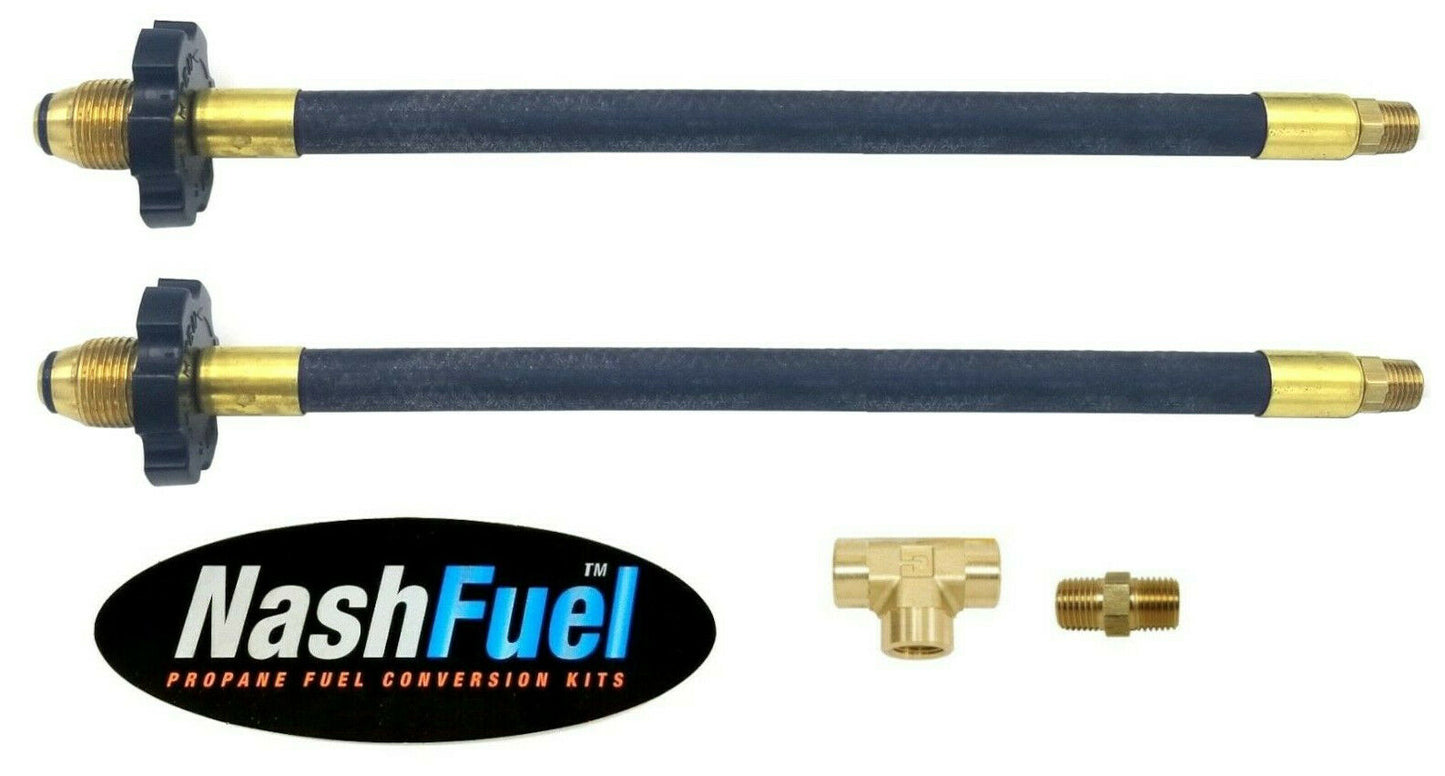 Dual Propane Vapor Tank Pigtail Connection POL 1/4 NPT Split Splitter TEE 250psi
