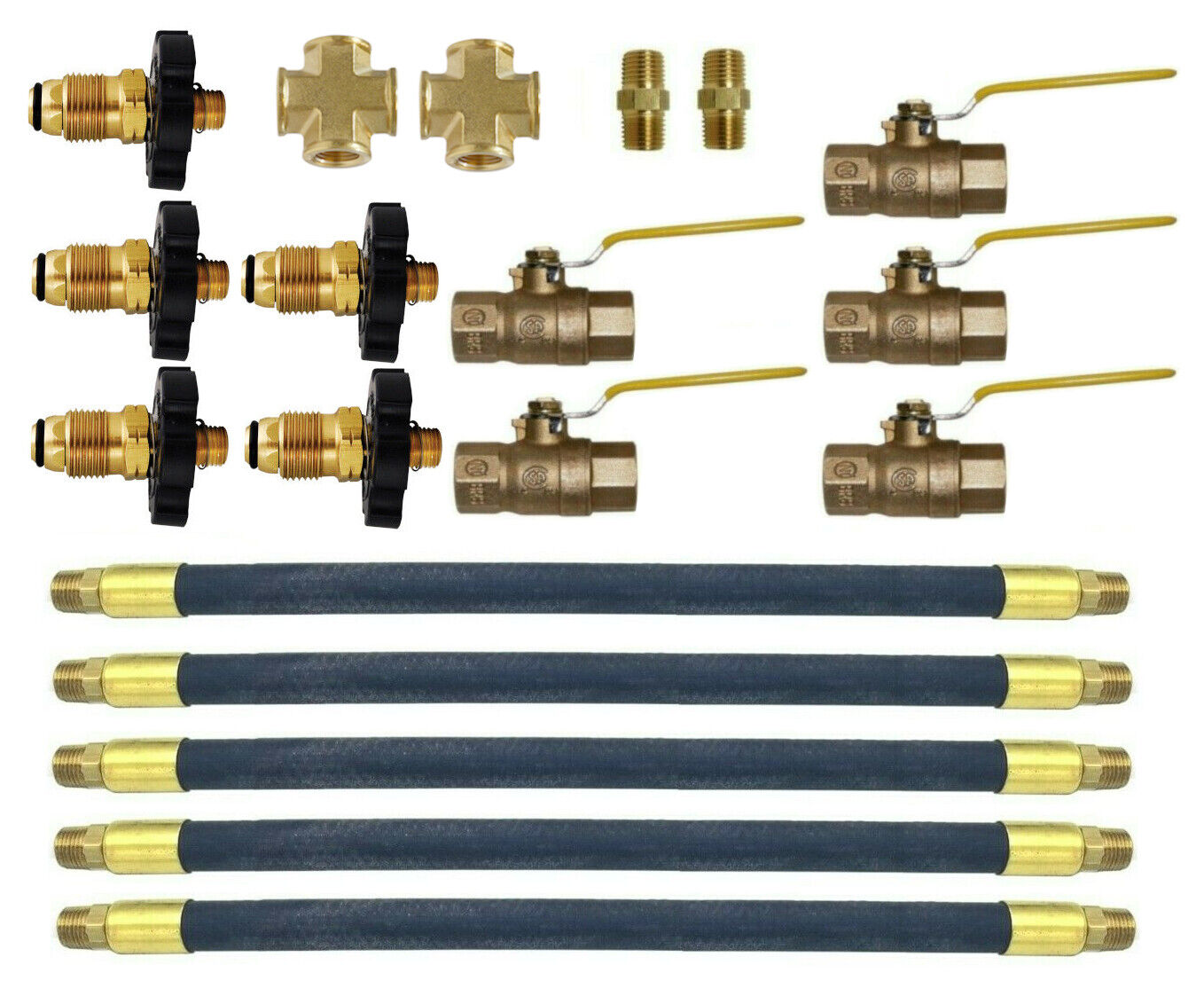 Vapor Propane Tank Manifold Kit Link Cylinders Tanks Rubber Hose Ball Valve LPG