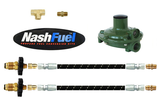 100k BTU Single Stage Propane Regulator Stainless Pigtail Dual Tank Connection