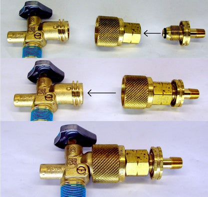 CONVERT OLD STYLE POL APPLIANCE NEW STYLE ACME THREAD BBQ ADAPTER PROPANE TANK