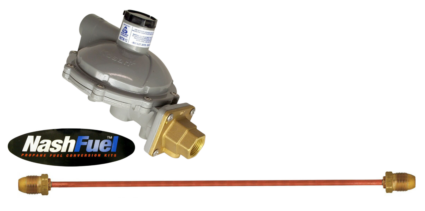 998TW-13 Twin Stage Propane Tank Regulator Copper Pigtail 1.4M BTU POL 3/4" NPT