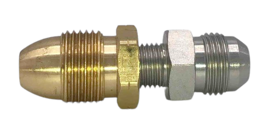 Propane Tank Adapter Male POL to Male 1/2" Flare 3/4" JIC