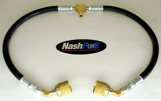 24" T Tee Lpg Hose Assembly Connect 2 Liquid Propane Tanks Forklift Rock Crawler