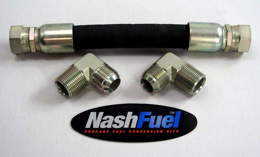 3FT CRIMPED PROPANE NATURAL GAS HOSE 1" ID 90° 90° MIXER REGULATOR 36" SKUNK