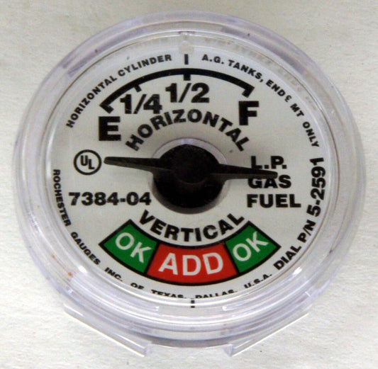 FORKLIFT SNAP IN ON PROPANE TANK SIGHT GAUGE DIAL FUEL LEVEL STEEL ALUMINUM LPG