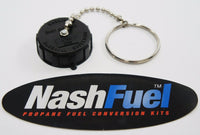 BLACK 1-3/4" ACME FILL VALVE CAP COVER WITH TETHER CHAIN ANHYDROUS SERVICE