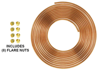 Copper Tubing 50ft/100ft Flare Nut SAE 45° Fitting Propane 1/4" 3/8" 1/2" 5/8"