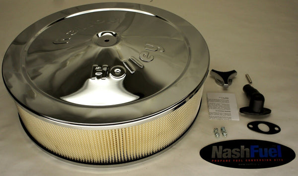 HOLLEY 14 INCH AIR FILTER CLEANER FOR IMPCO CT425 425 14" CHROME 5-1/8 CFM HP