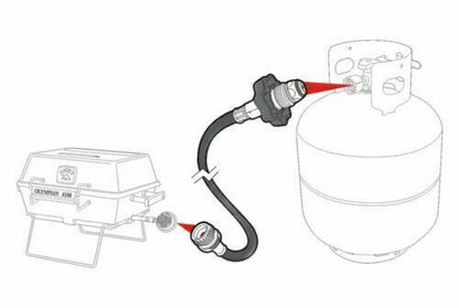 20lb BBQ Propane Tank Portable Grill 1lb Tank Hose Extension Appliance RV Camper