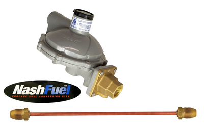 998TW-13 Twin Stage Propane Tank Regulator Copper Pigtail 1.4M BTU POL 3/4" NPT