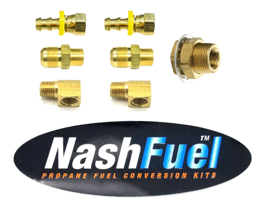 3/8" - 1/2" Hose Bulkhead Anchor Adapter NPT Generator Propane Natural Gas Brass