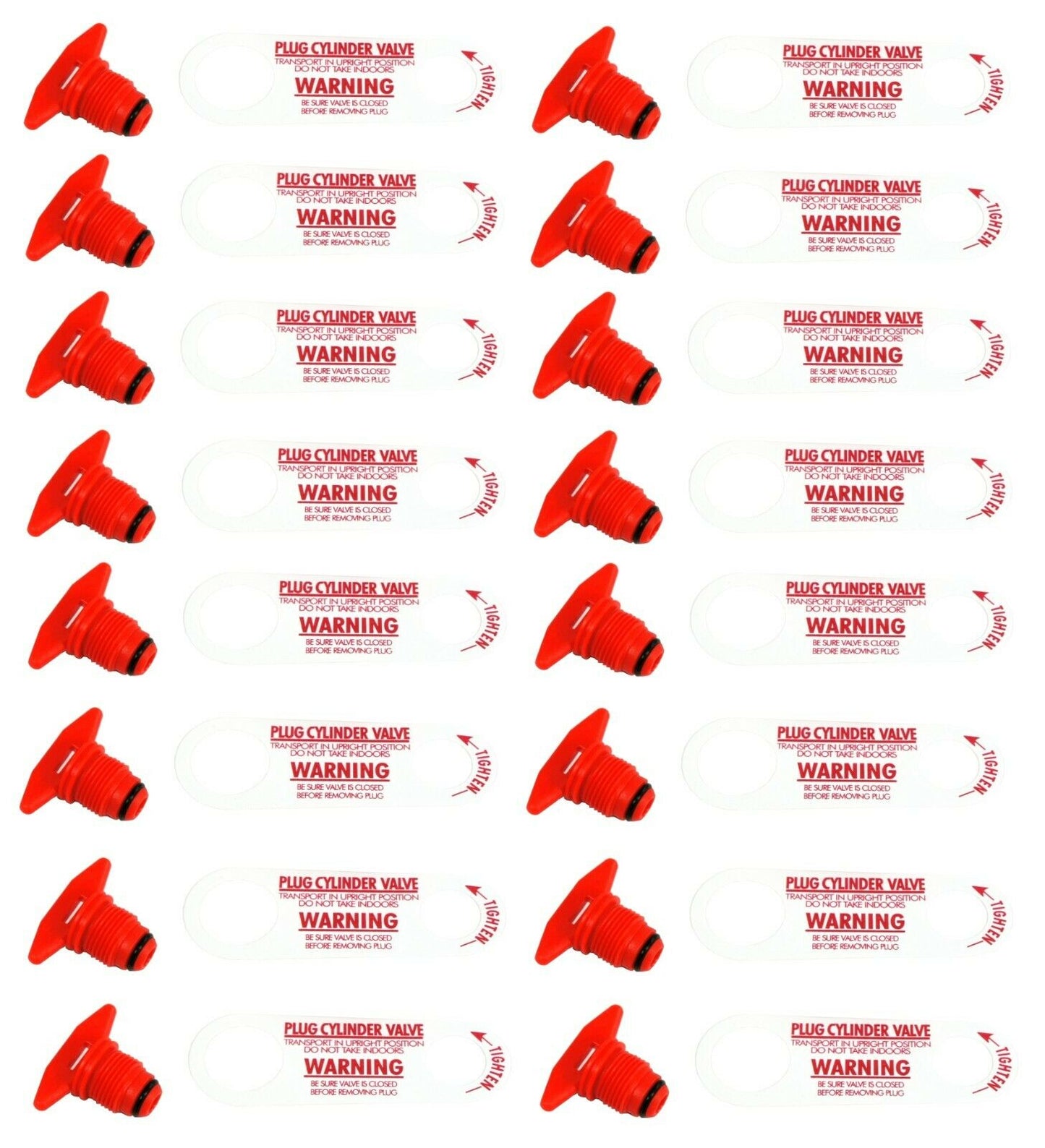 Propane Tank P.O.L. Plastic Plug POL Cap Safety Strap Red LPG Leak Stop Seal LOT