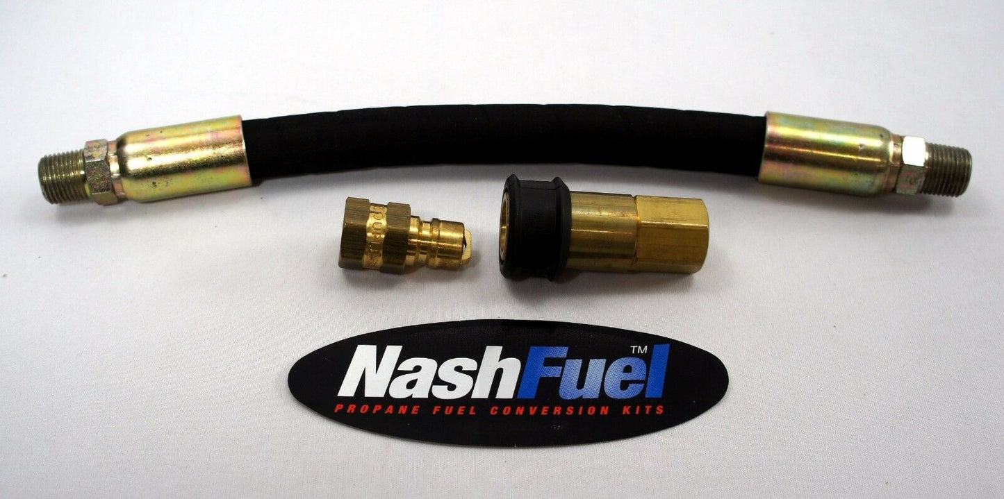 8FT CRIMPED NATURAL GAS PROPANE LOW PRESSURE HOSE 1/2" ID SUPPLY QUICK CONNECT