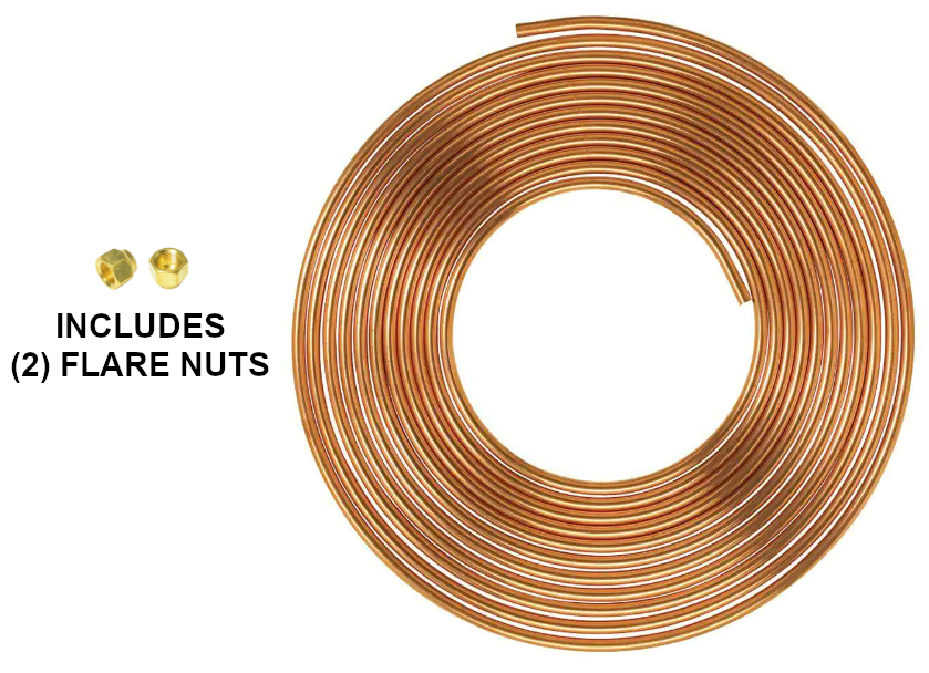 Copper Tubing 50ft/100ft Flare Nut SAE 45° Fitting Propane 1/4" 3/8" 1/2" 5/8"