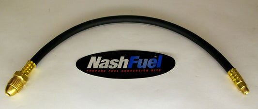 36" RUBBER HOSE PIGTAIL MALE POL TO 1/4" MALE INVERTED FLARE PROPANE LPG CGA-510
