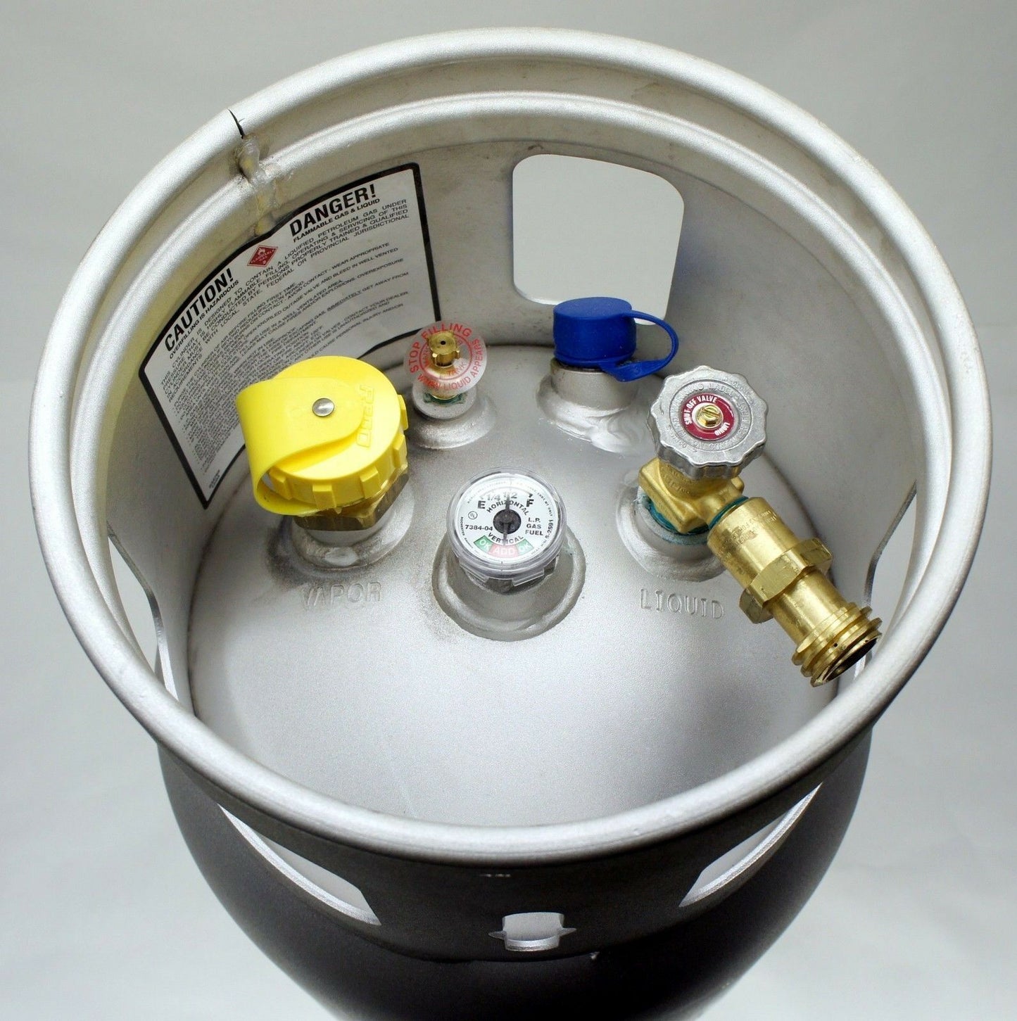 Propane Tank 43.5lb 10 Gallon Forklift Aluminum New Cylinder Horizontal Vertical