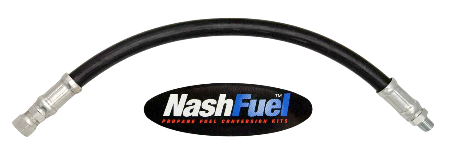 3/8" Female 45° SAE Flare 1/4" NPT Crimped Propane Hose Assembly Liquid Vapor