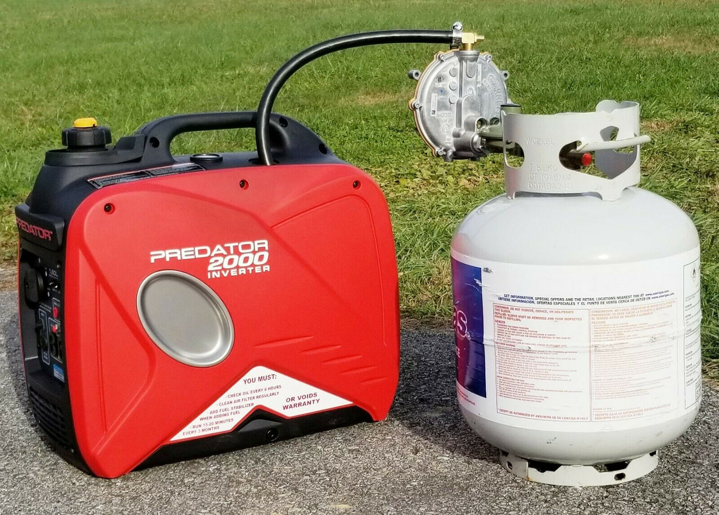 Tri-fuel Propane Natural Gas Generator Conversion Predator 2000 Inverter Green