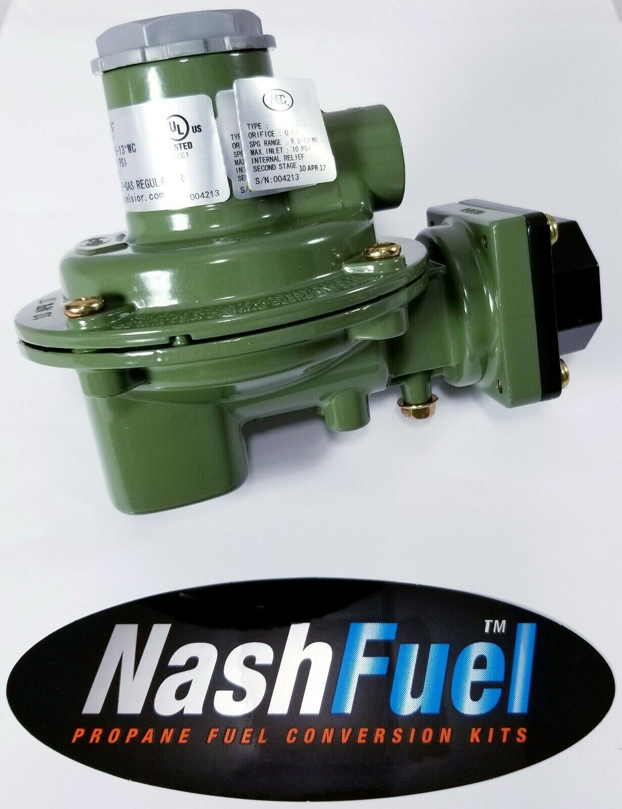 MEGR-1252-CFF 2nd Stage Propane Regulator 10Psi 9-13" 1/2" 3/4" NPT Backmount