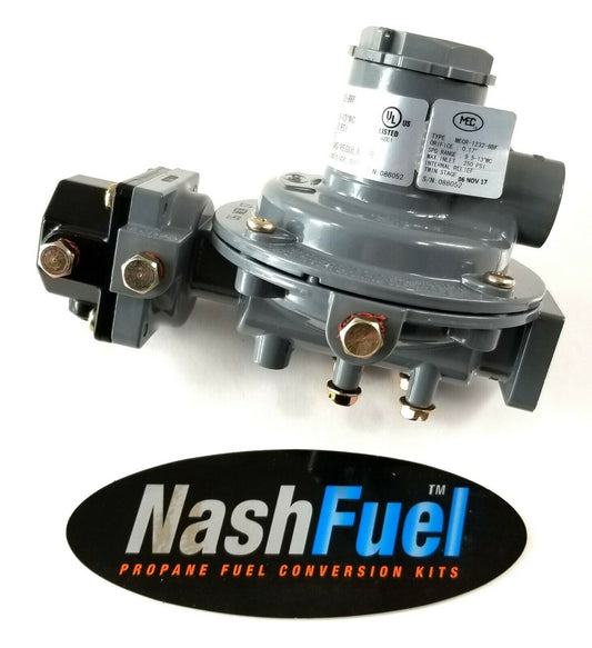 MEGR-1232-BBF 1/4 X 1/2" FPT TWIN STAGE STRAIGHT MOUNT REGULATOR PROPANE 450K