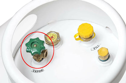 420lb Propane Tank Service Valve POL 420 Lb 11.1" DT 120 Gallon 3/4" NPT ASME LP