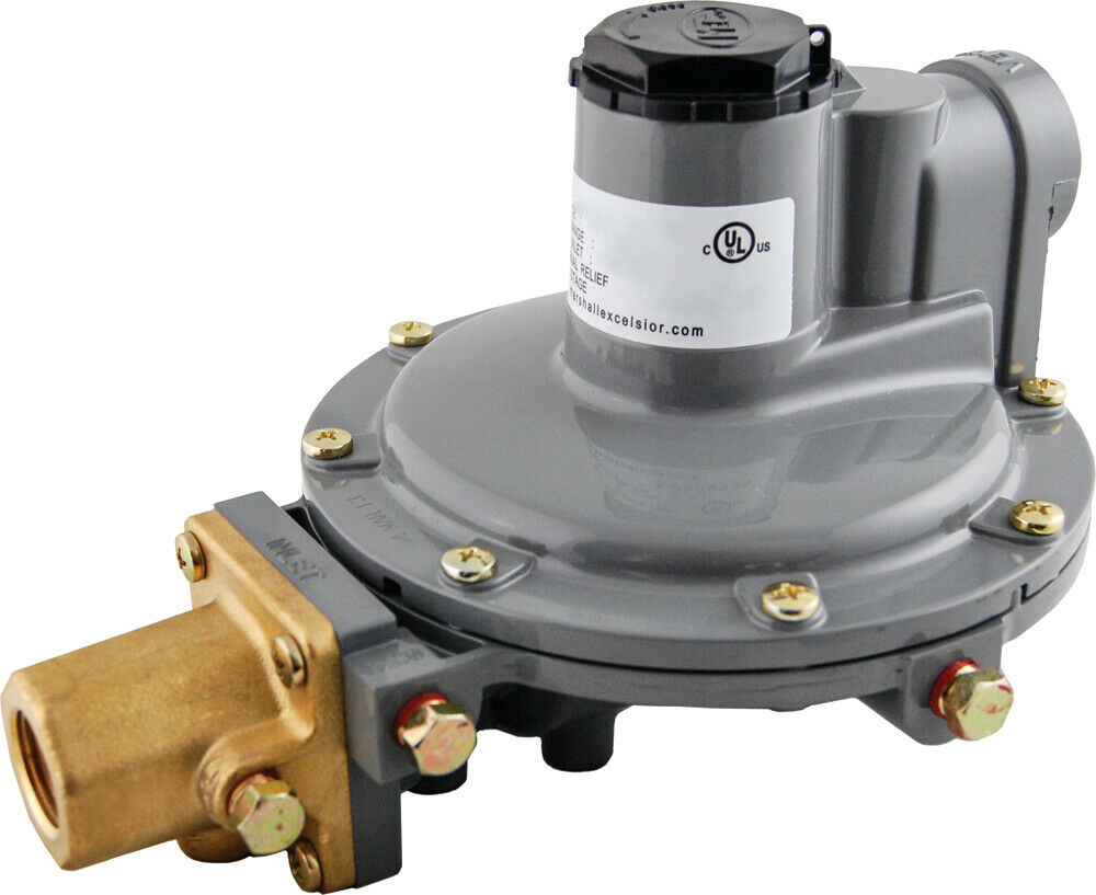 MEGR-1632-JFF Propane Regulator 250 Psi 9-13"WC Twin Stage F.POL 3/4" NPT Pipe