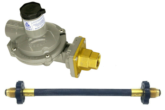 988tw-17 Twin Stage Propane Regulator Rubber Pigtail Tank Connection 750k POL