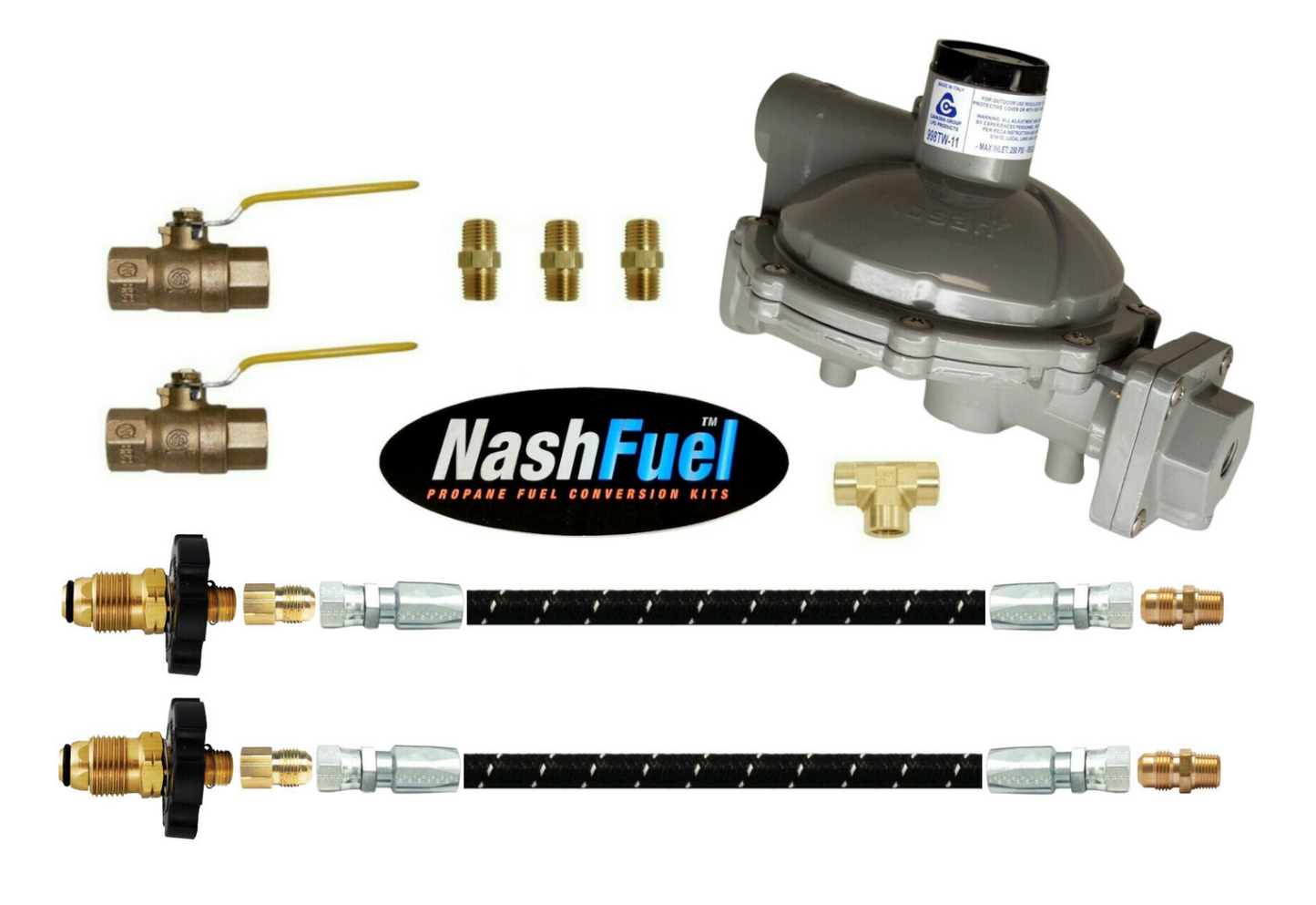 998TW-11 Twin Stage Propane Regulator Stainless Pigtail Dual Tank Connection