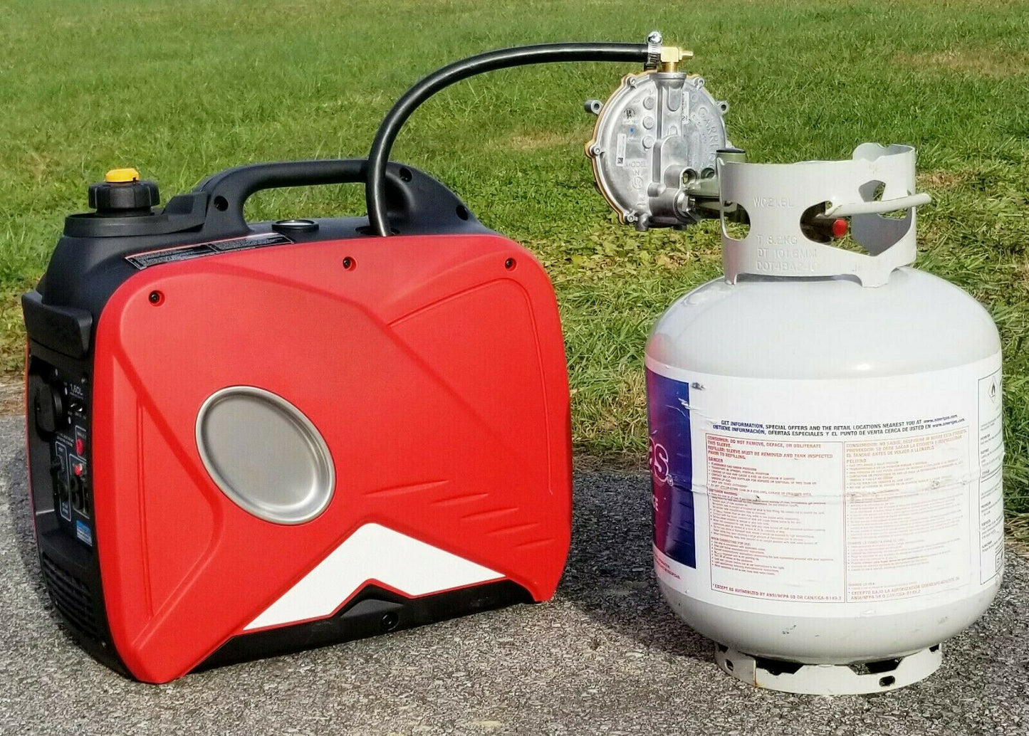 Tri-fuel Propane Natural Gas Generator Conversion Rockpals 2000 Inverter Green