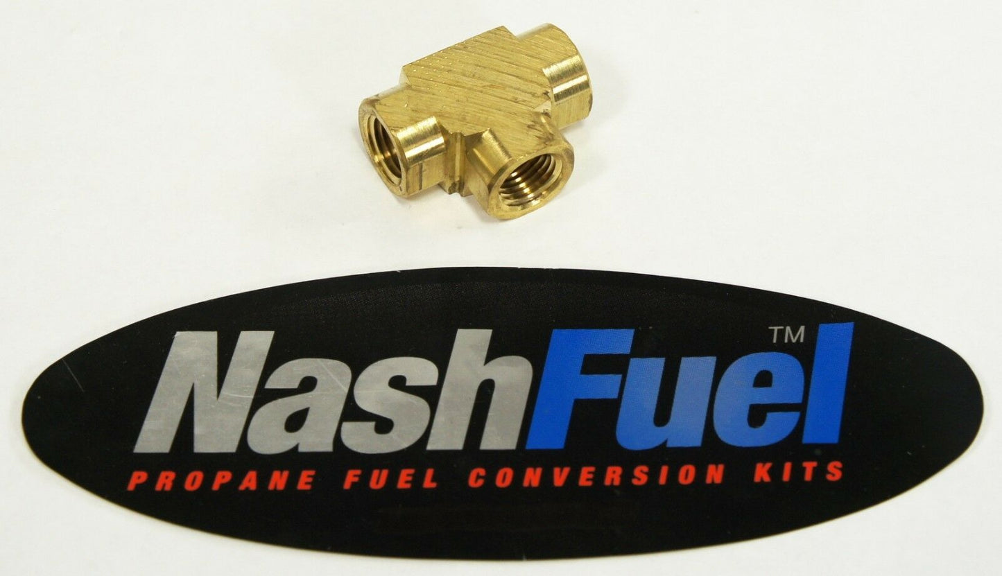 TEE FEMALE 1/4" NPT PIPE THREAD PROPANE NATURAL GAS FITTING LPG