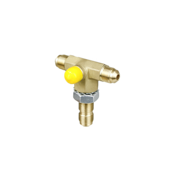 Propane Dual Tee Check Bulkhead fitting 3/8" M Flare Hydro Relief
