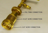 3/4" NGT MALE TO POL 1-5/16" 1-3/4" ACME LIQUID PROPANE TRANSFER TANK GRILL 20FT
